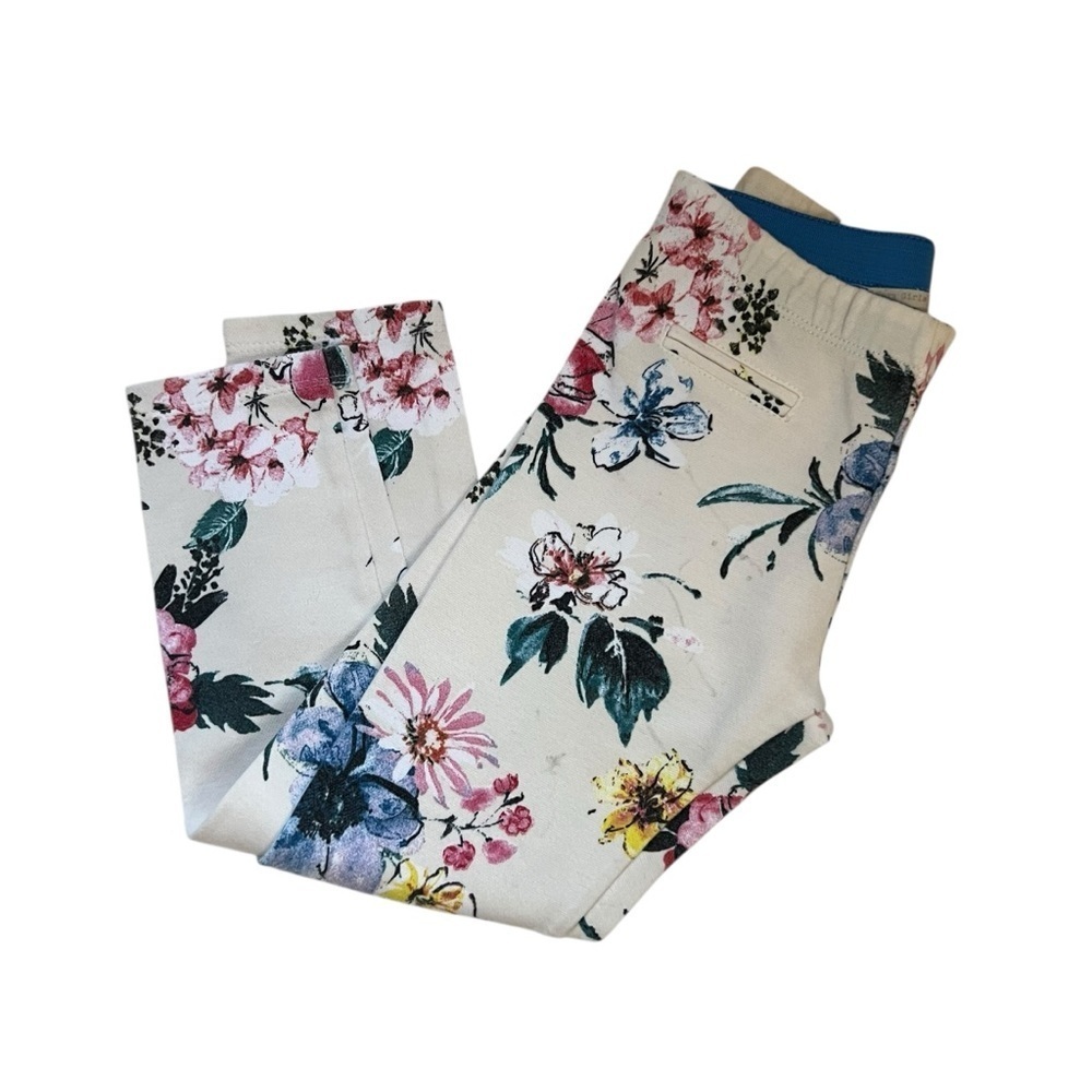 Zara| Kids Girls Blue and White Floral Leggings- Size 6